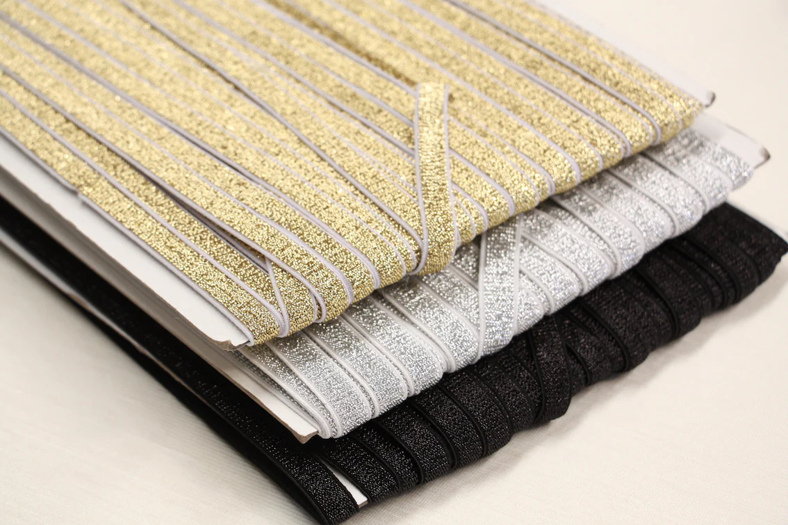 Metallic Fancy Elastic (10mm/ 3/8") - Black - Image 4