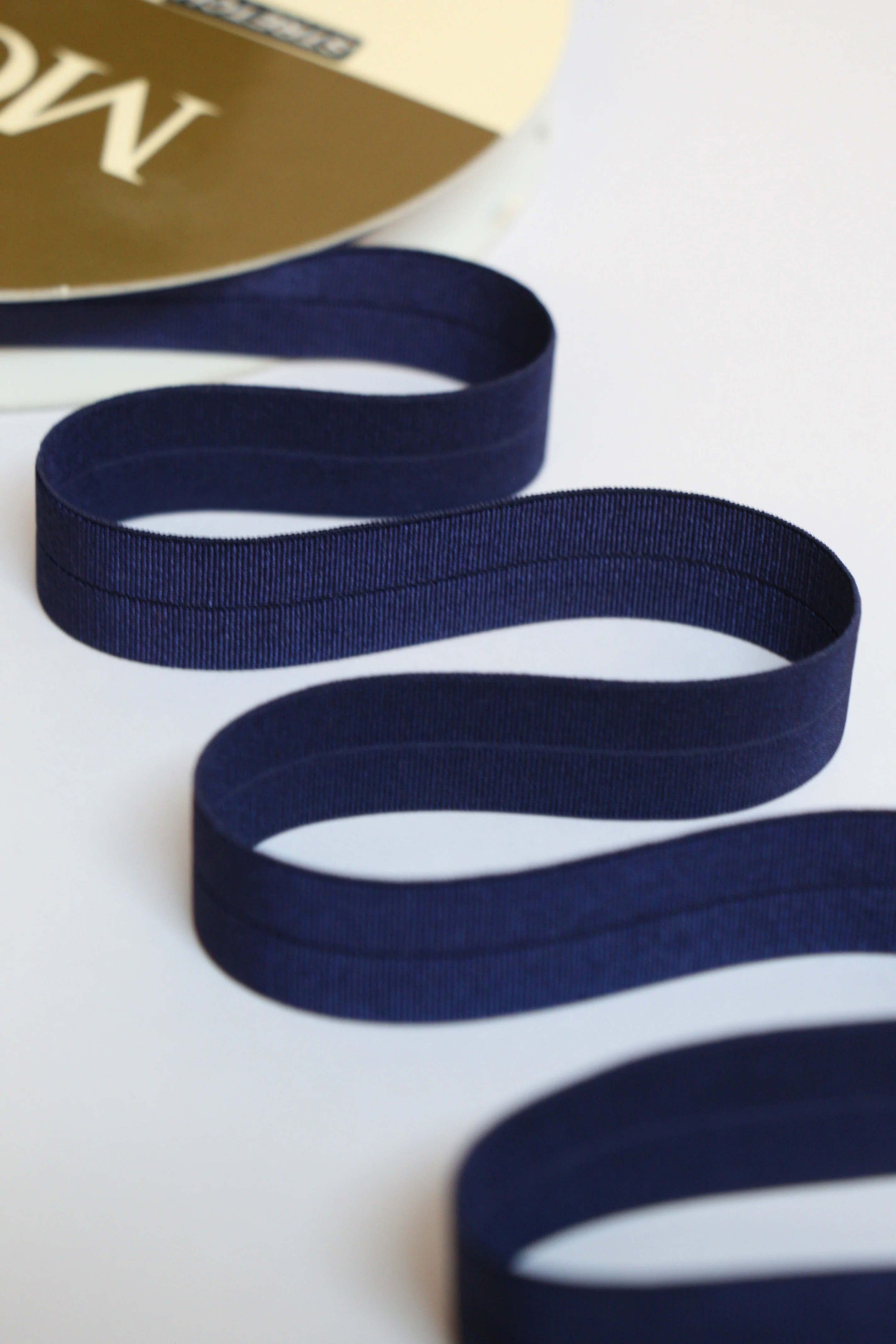 18mm Stretch Fold-Over Binding - Navy - Image 2