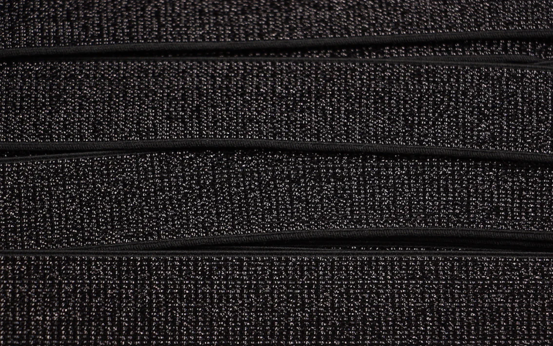 Metallic Fancy Elastic (20mm/ 3/4") - Black - Image 2