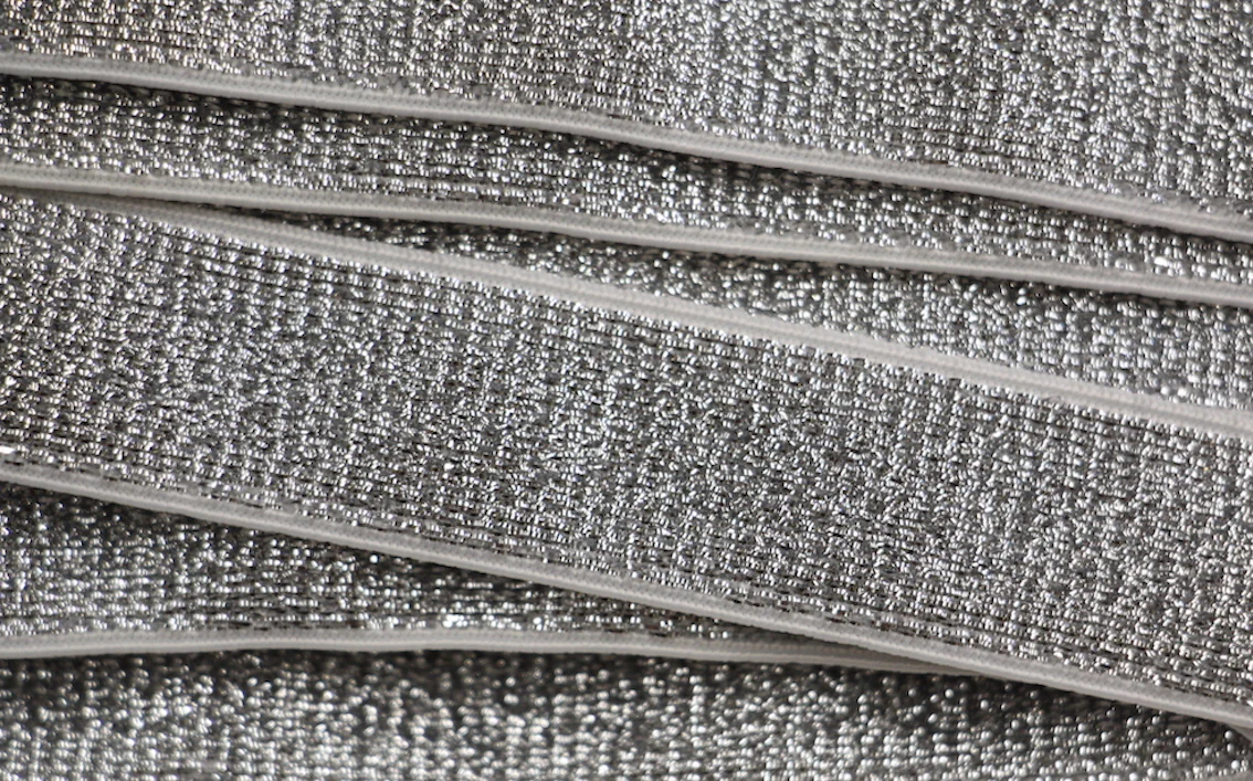 Metallic Fancy Elastic (20mm/ 3/4") - Silver - Image 3