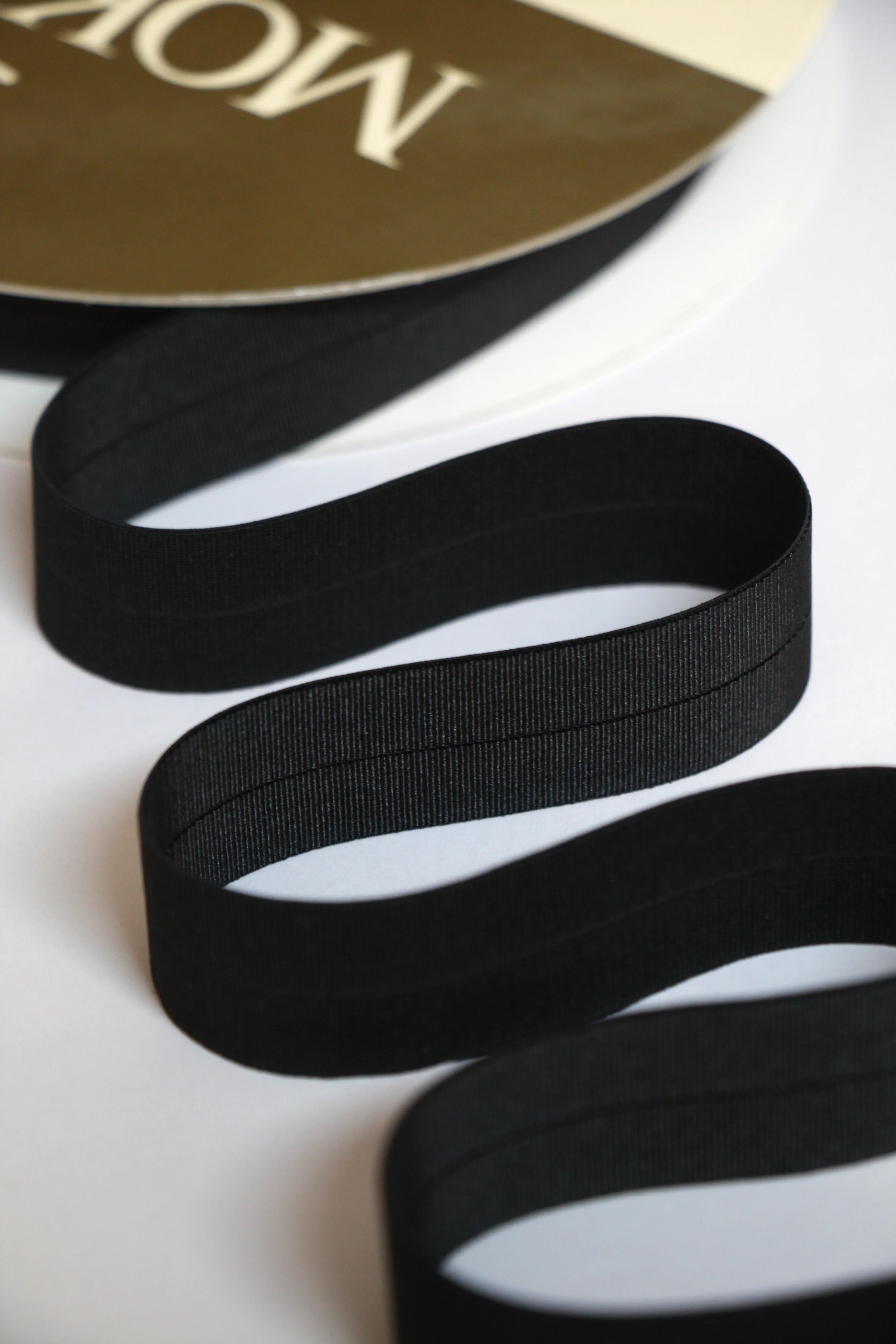 24mm Stretch Fold-Over Binding - Black - Image 2
