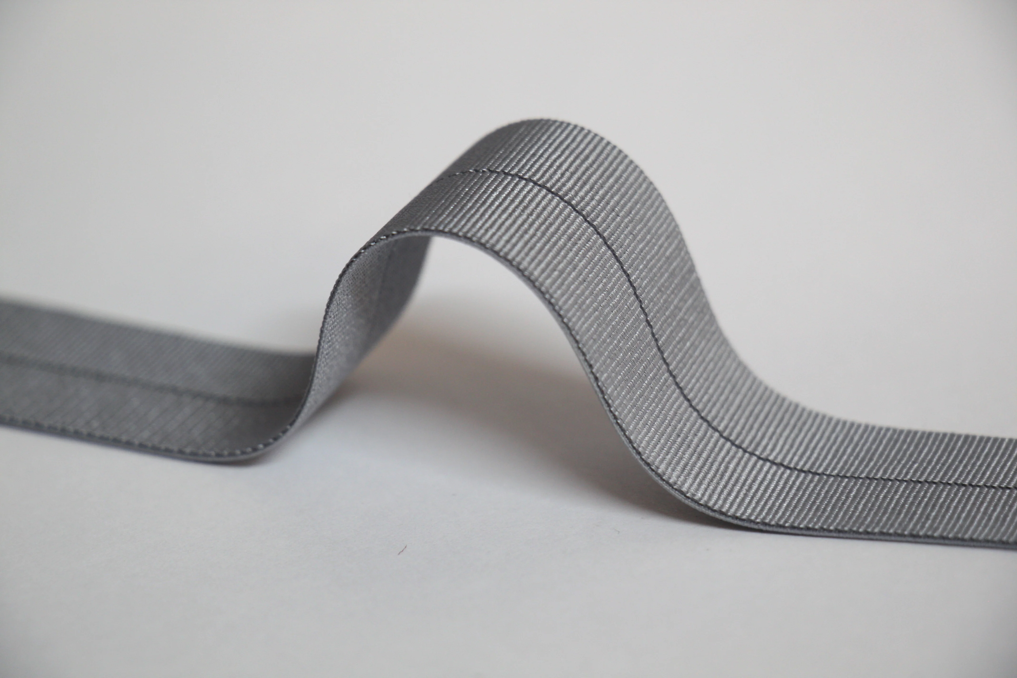 24mm Stretch Fold-Over Binding - Silver Grey