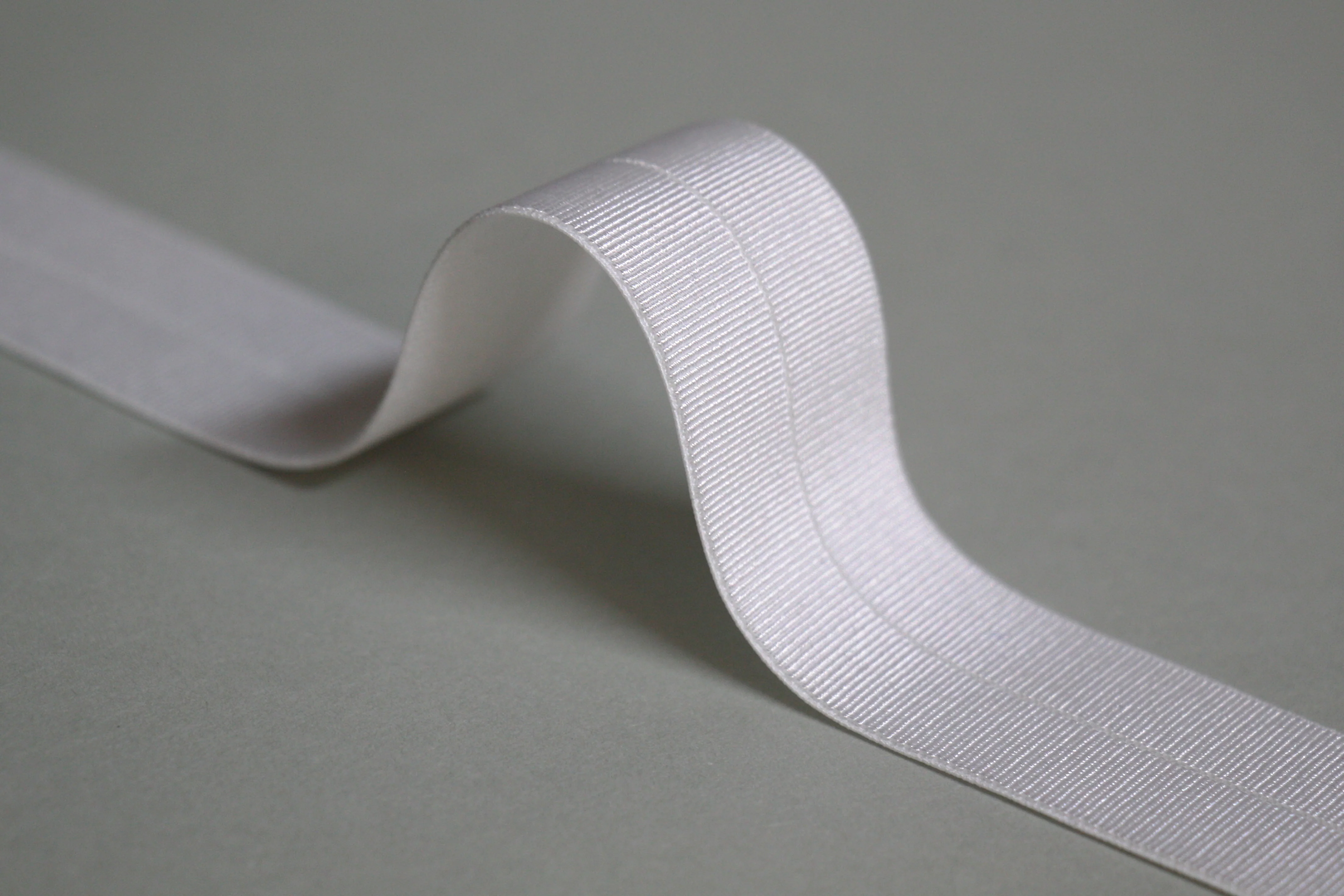 24mm Stretch Fold-Over Binding - White