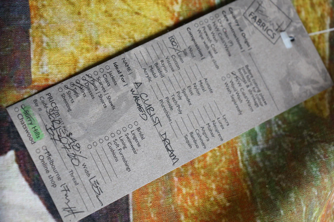 A Cubist Dream Washed Printed Linen - Image 4
