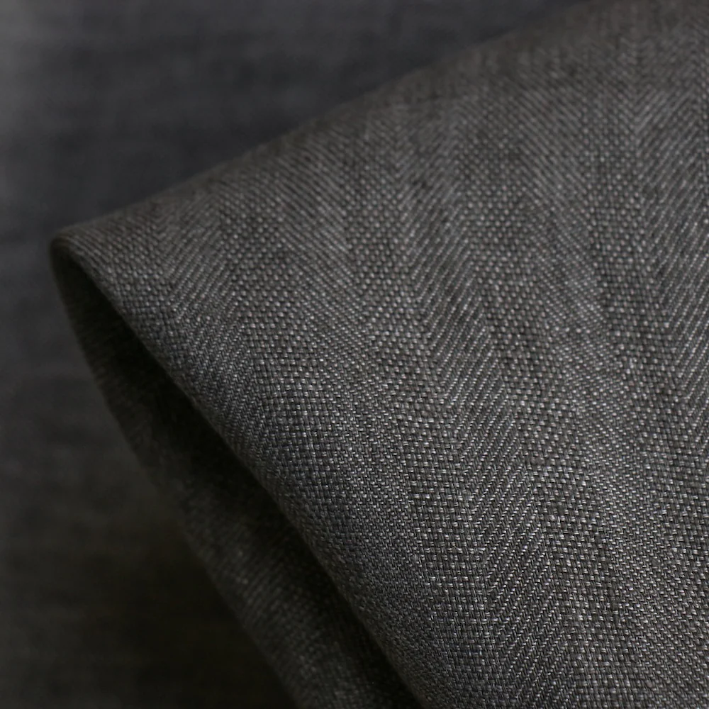 Adriana Olive Herringbone Linen