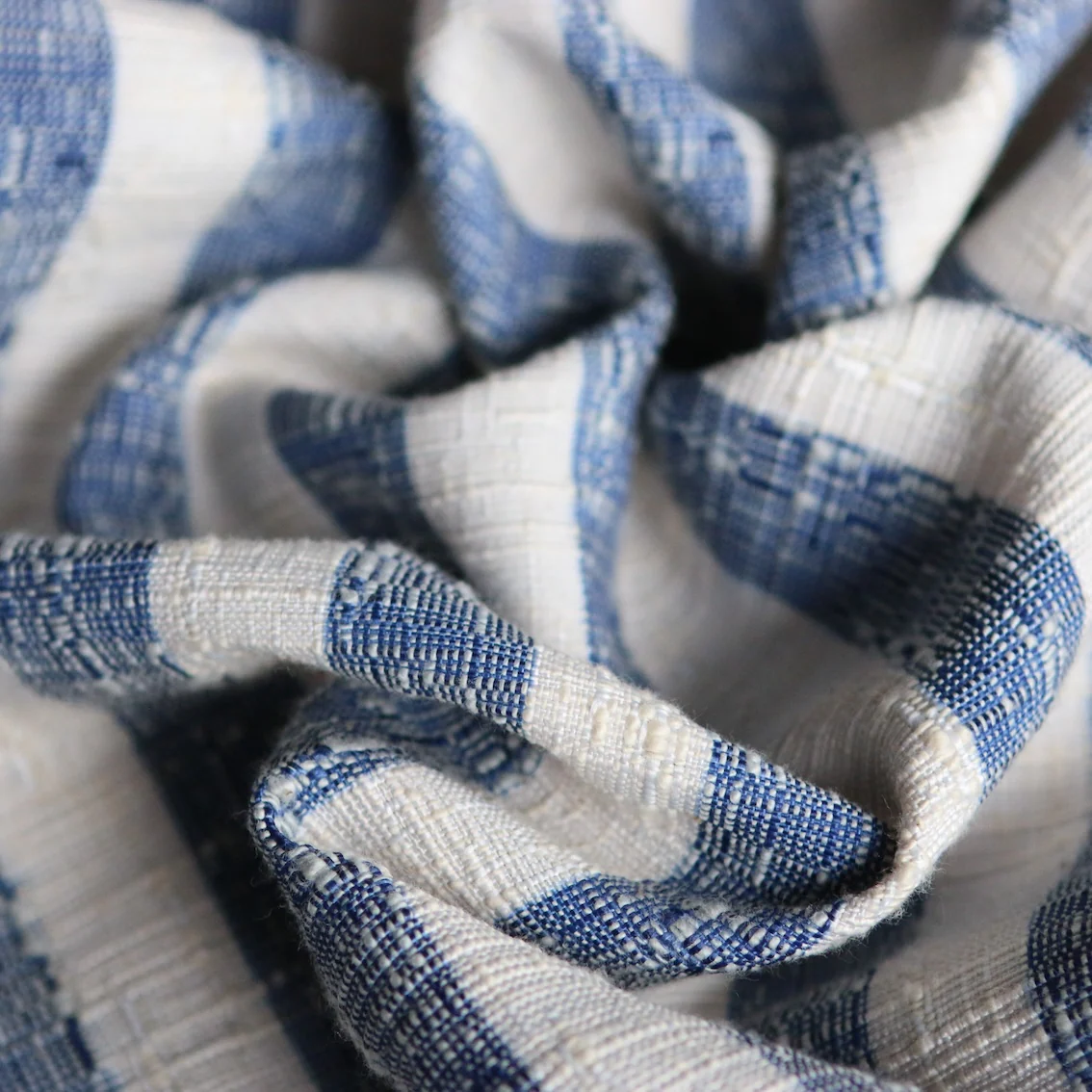 Atrani Stripe Blue/Ivory Linen - Image 2