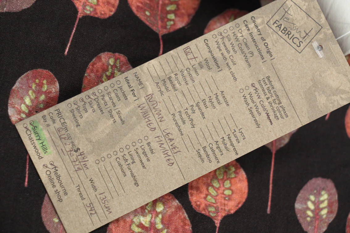 Autumn Leaves Washed Printed Linen - Image 4