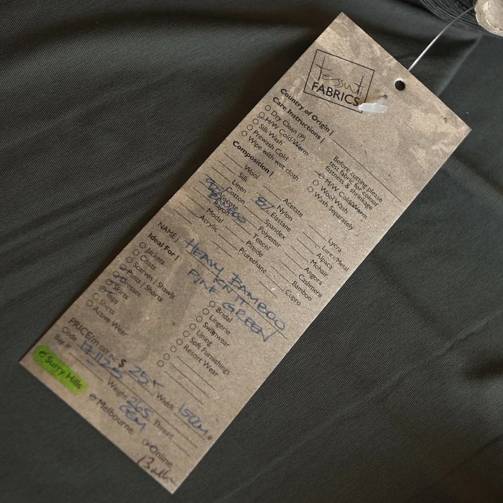 Bamboo Jersey Knit - Pine Green (250gsm) - Image 3