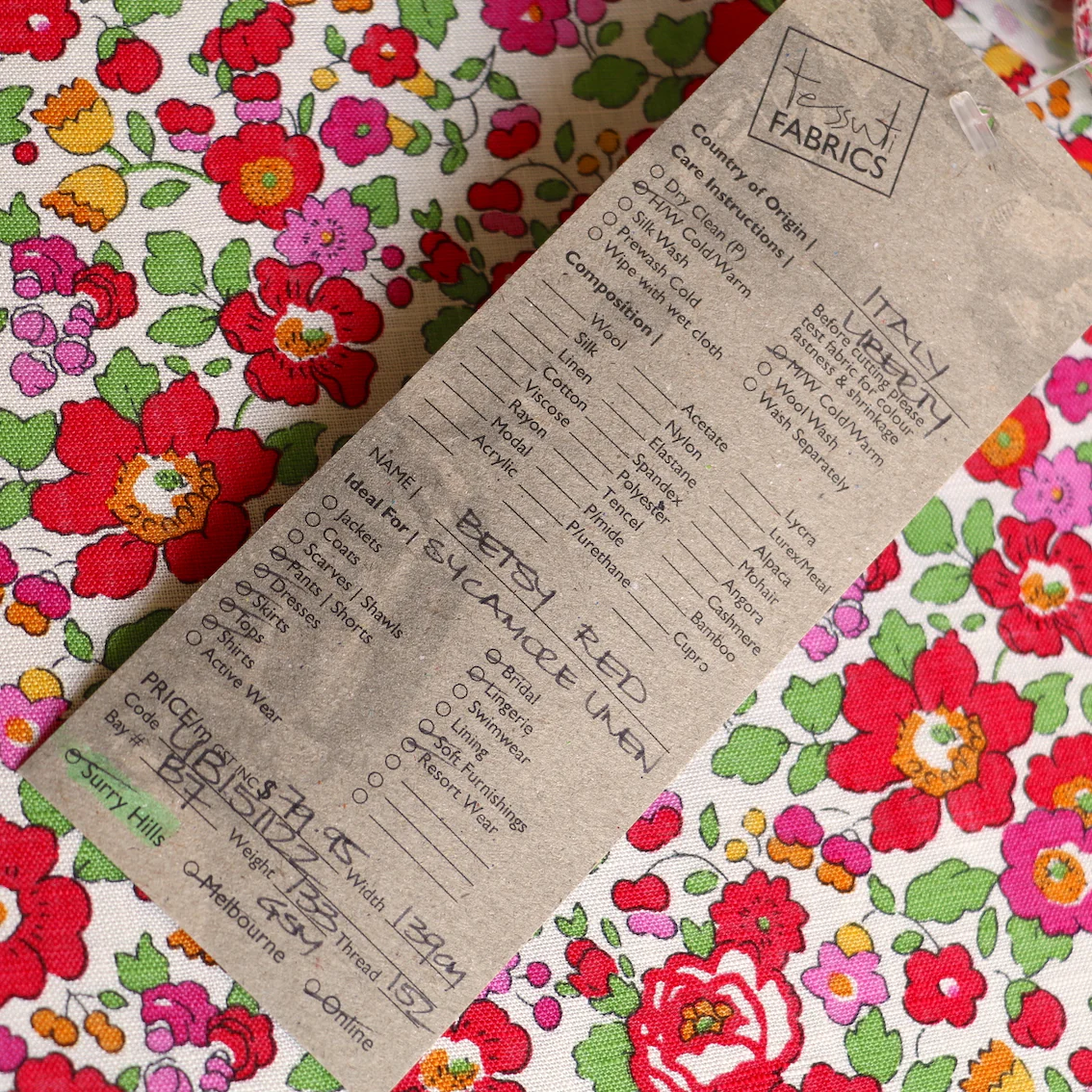 Betsy Red/Pink - Liberty Sycamore Linen - Image 5