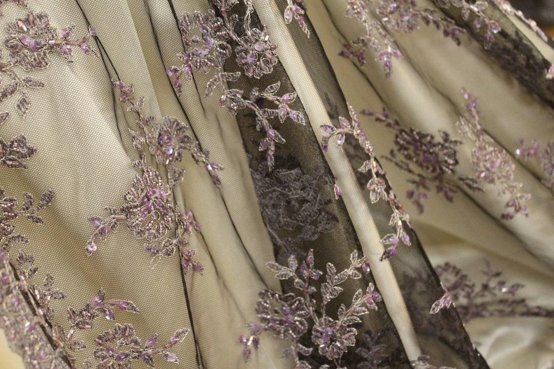 Black Embroidered Tulle