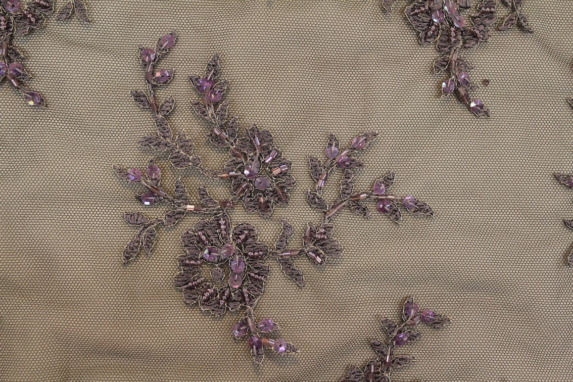 Black Embroidered Tulle - Image 2