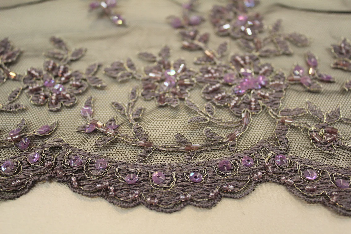 Black Embroidered Tulle - Image 4