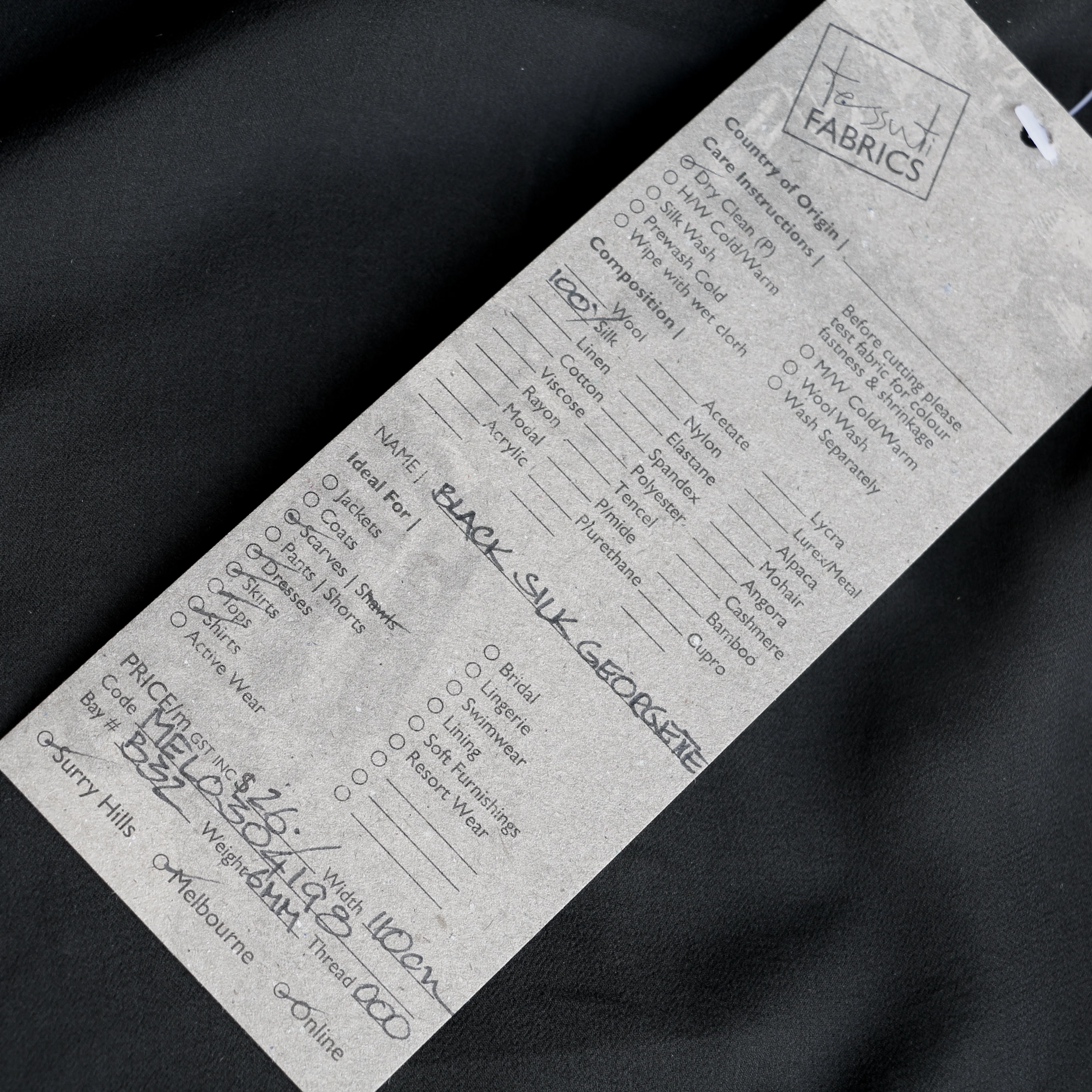 Black Silk Georgette - Image 3