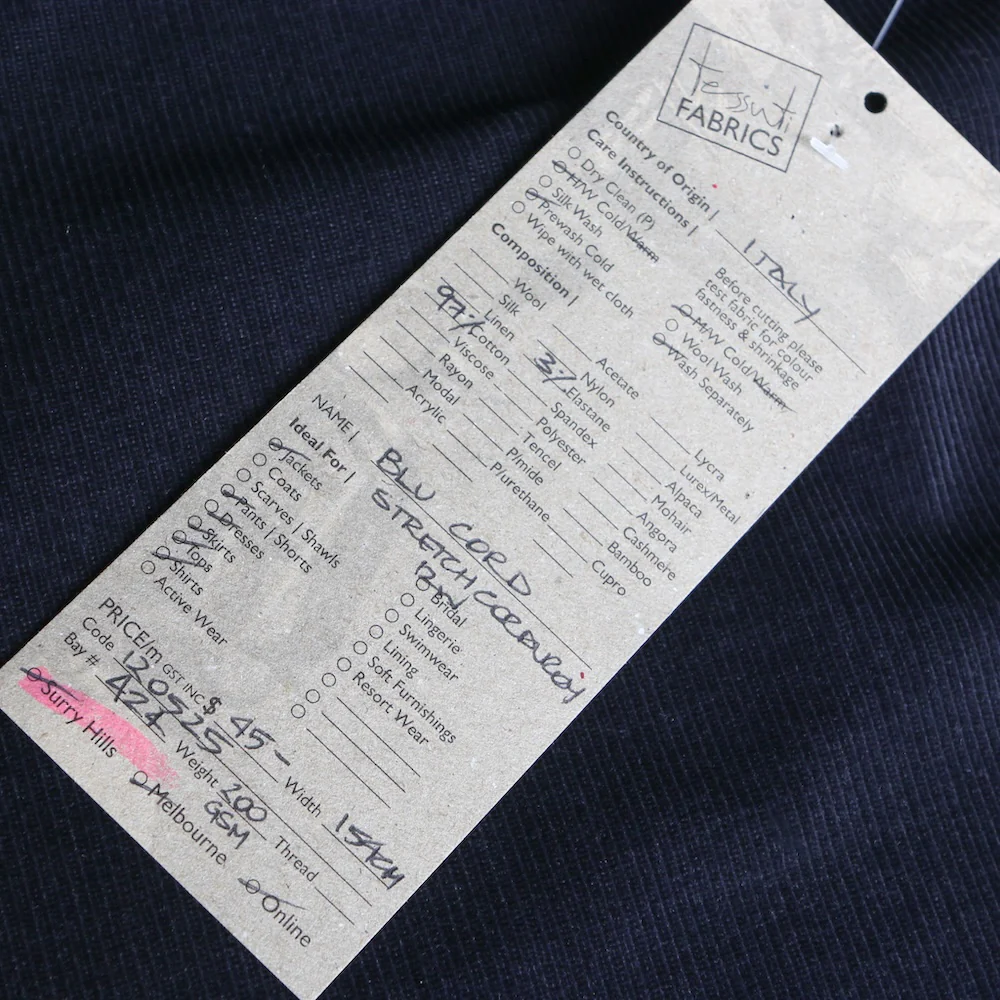 Blu Cord - Stretch Corduroy - Image 3