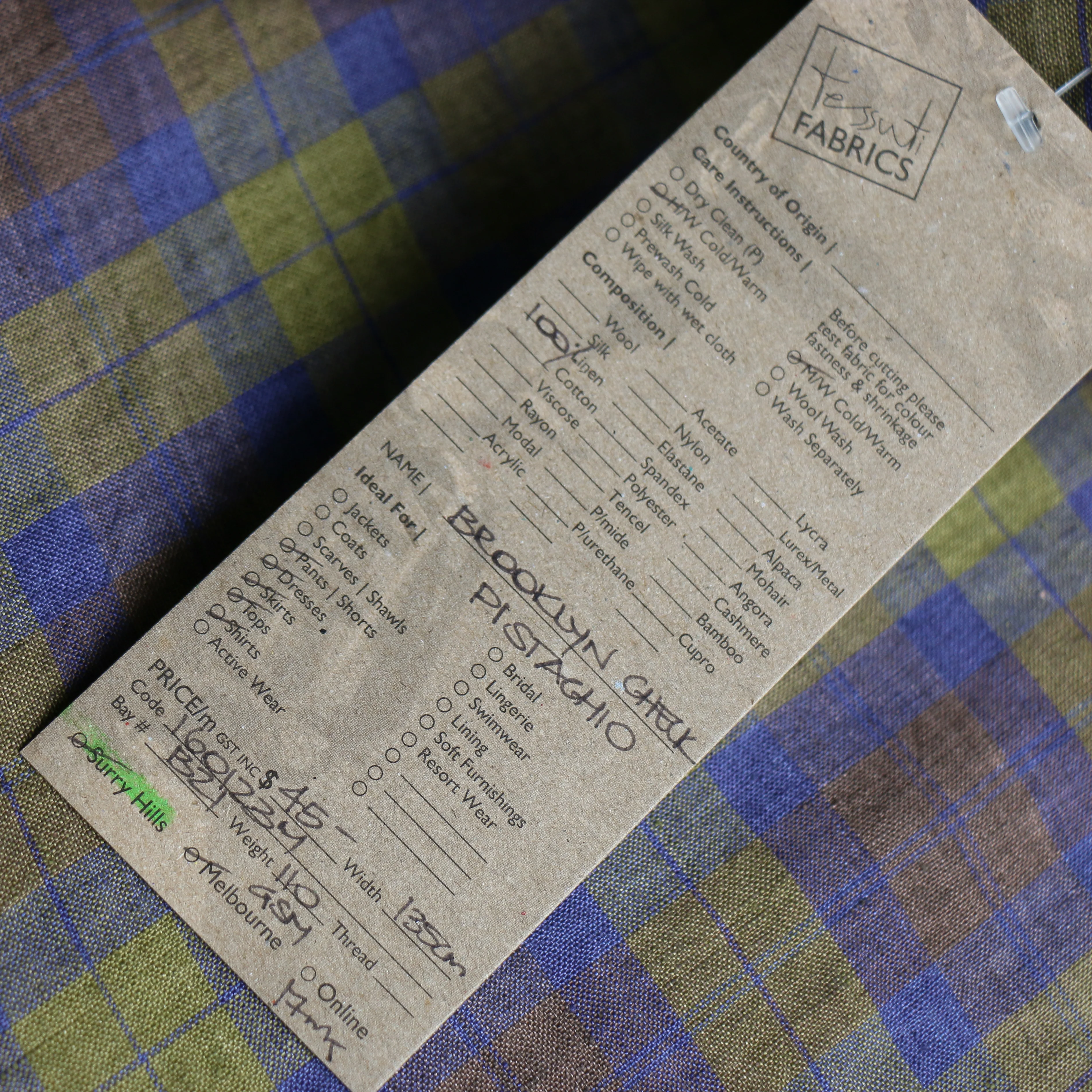 Brooklyn Check Pistachio Linen - Image 4