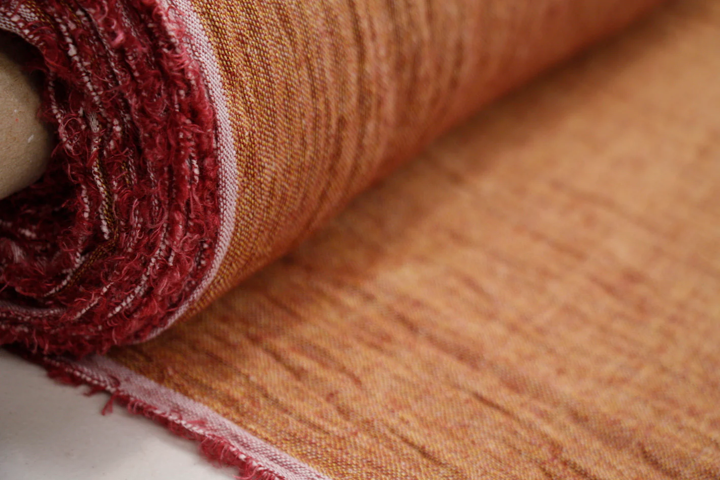 Burnt Orange Crinkle Linen - Image 4