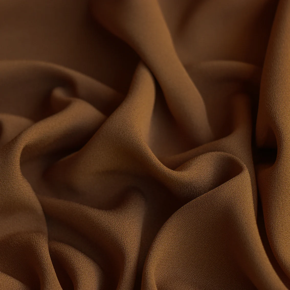 Cady Caramel Satin-Backed Crepe - Image 2
