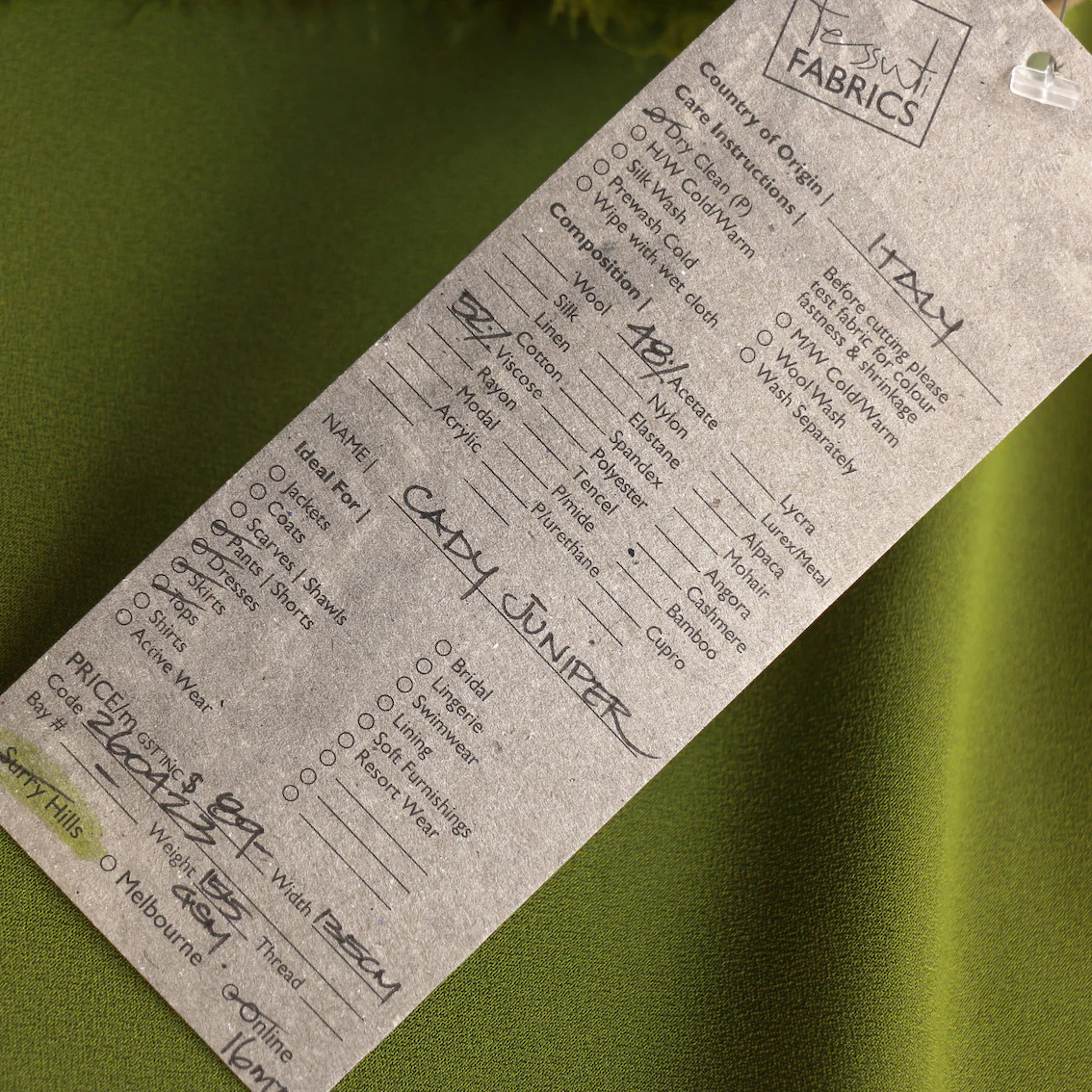 Cady Juniper Green Satin-Backed Crepe - Image 4