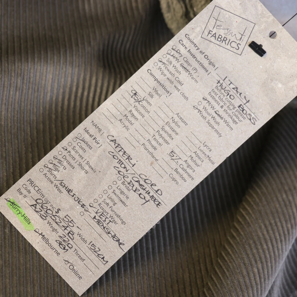 Capperi Cord - Cotton/Cashmere Corduroy - Image 3
