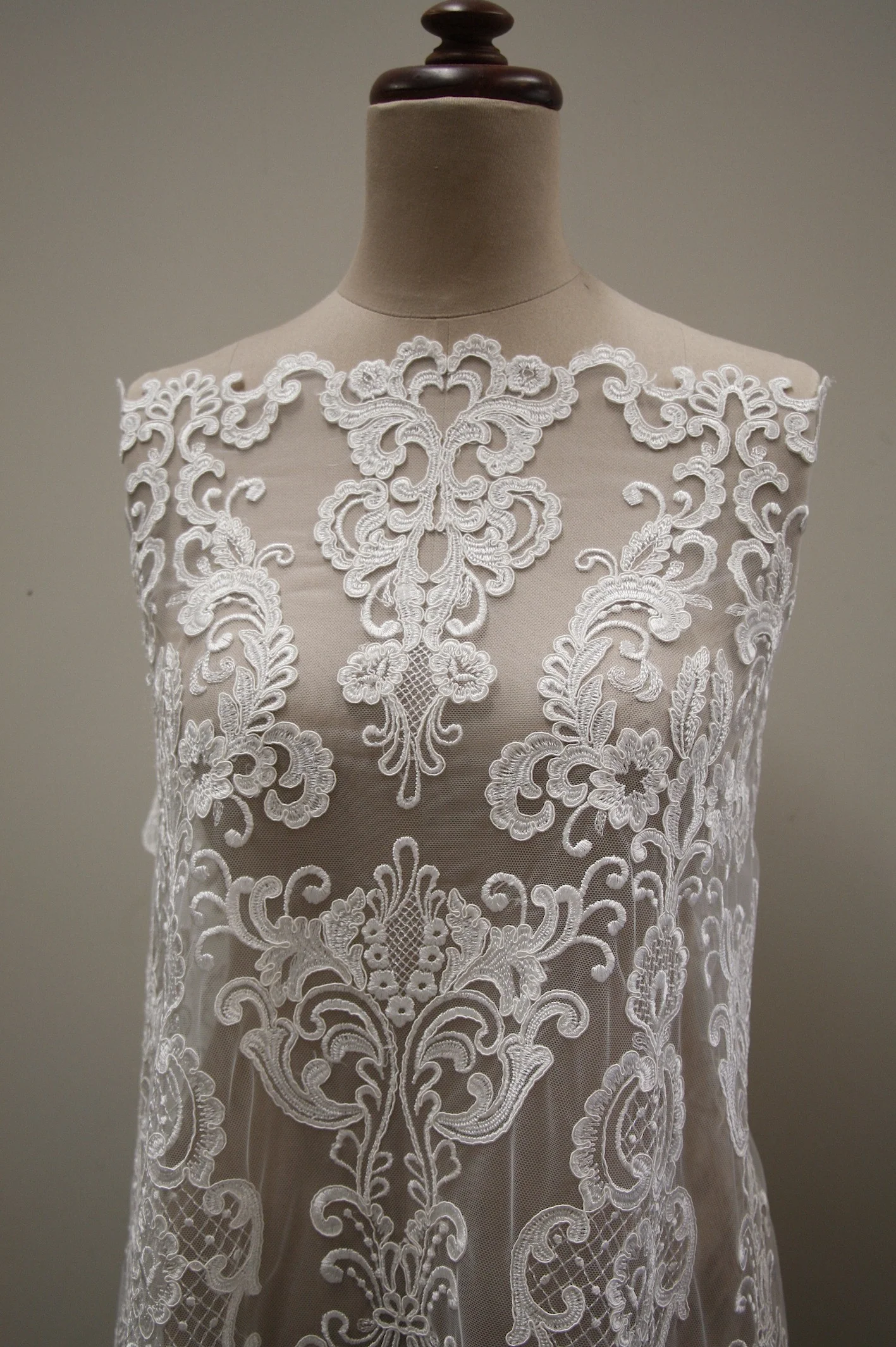 Casta Ivory Embroidered Tulle - Image 6