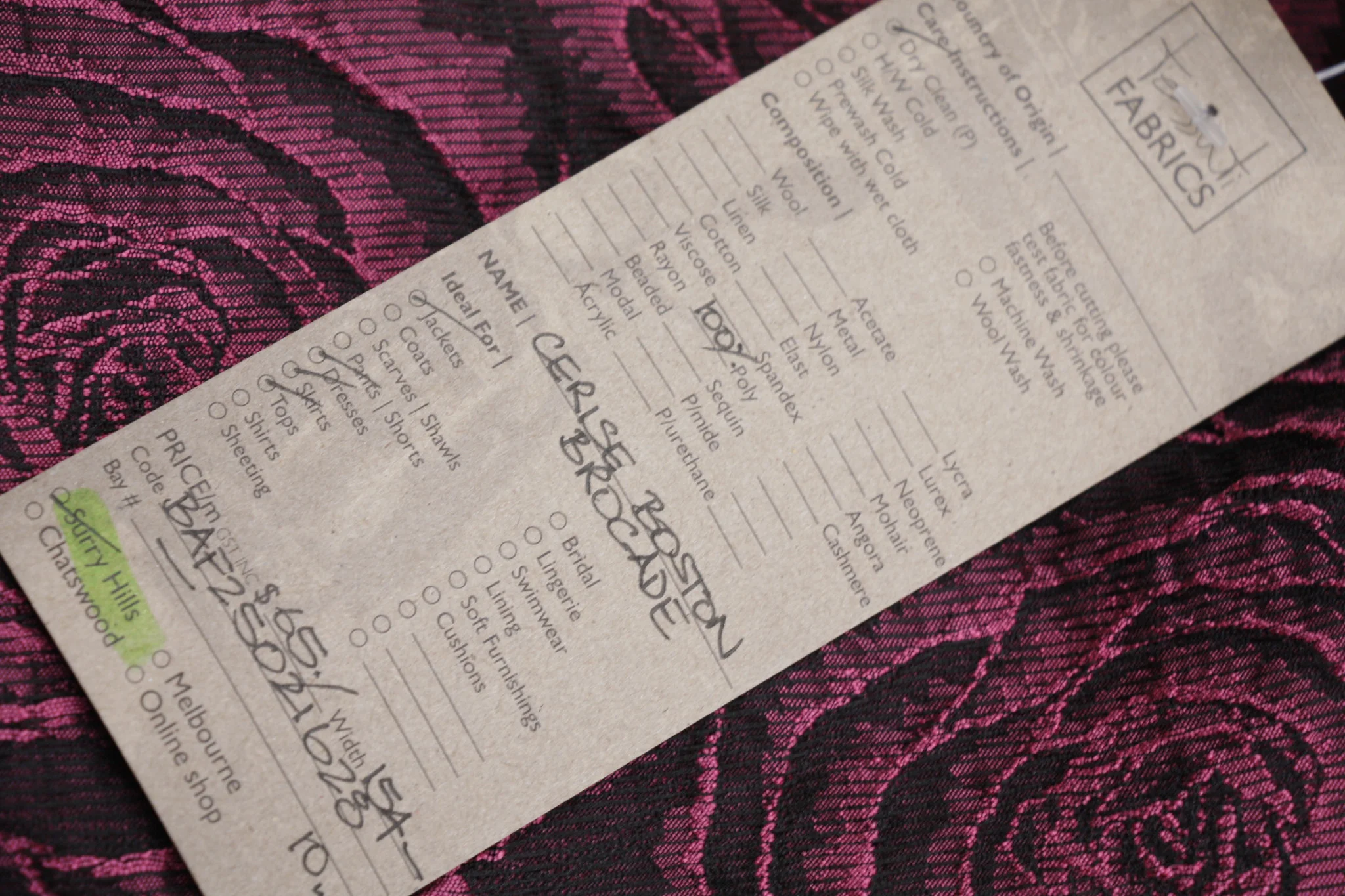 Cerise Boston Brocade - Image 4