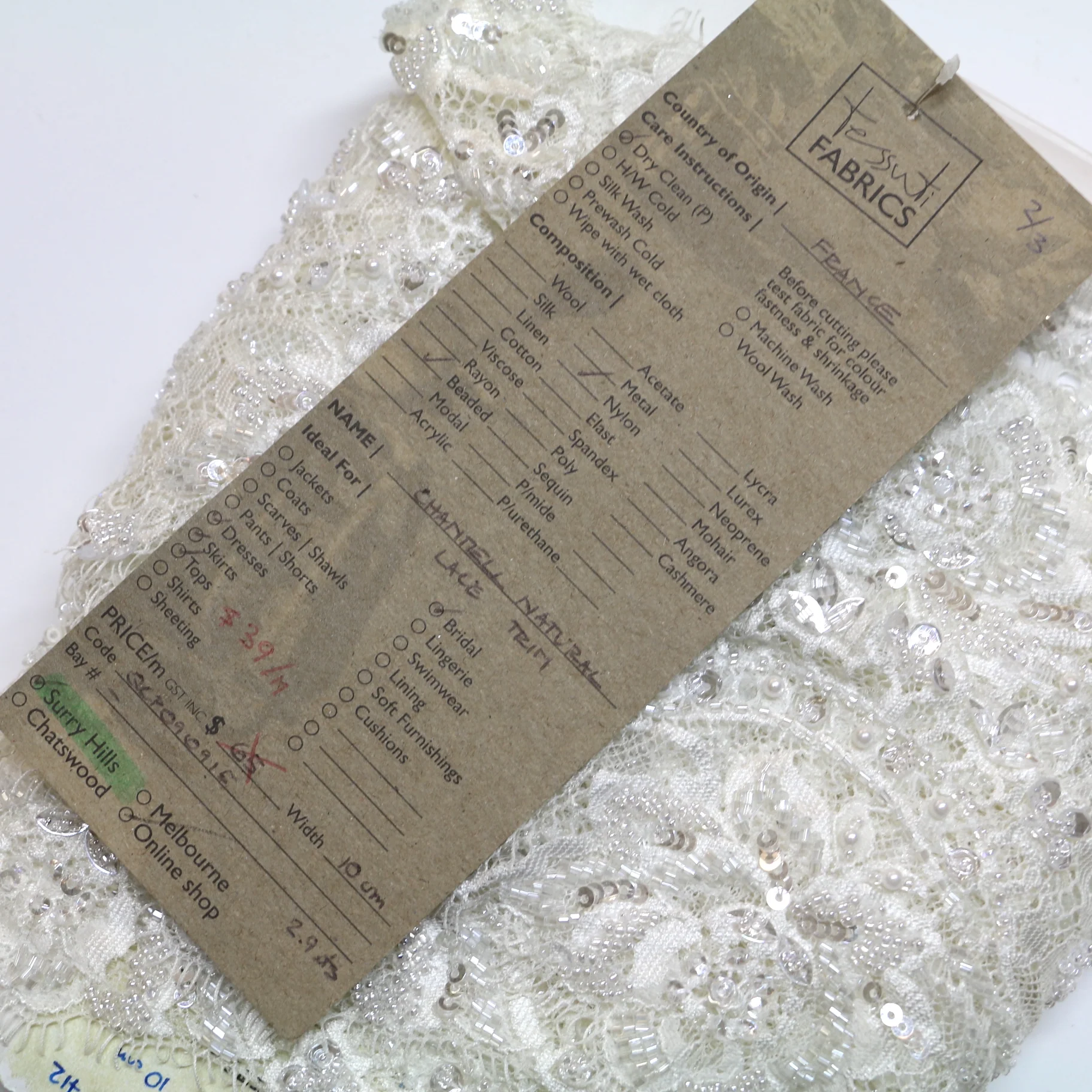 Chantell Natural - Lace Trim - 9cm - Image 3