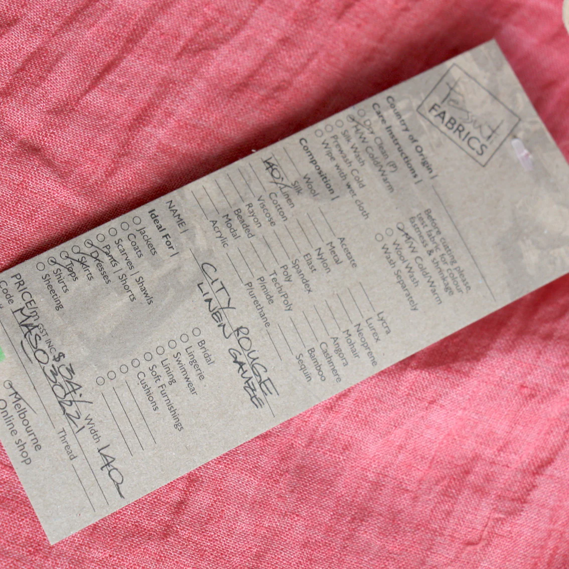 City Rouge Linen Gauze - Image 3