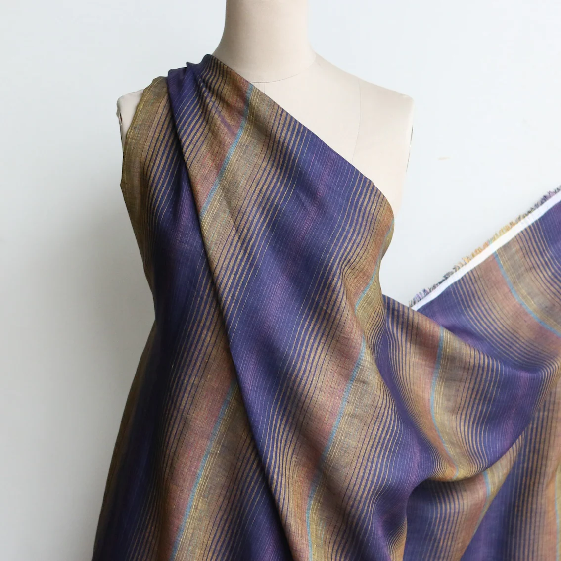 Copper/Dusk Multi Stripe Linen - Image 5