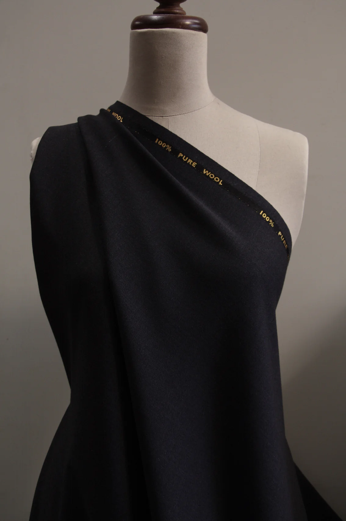 Dark Charcoal Empire Wool Crepe - Image 4