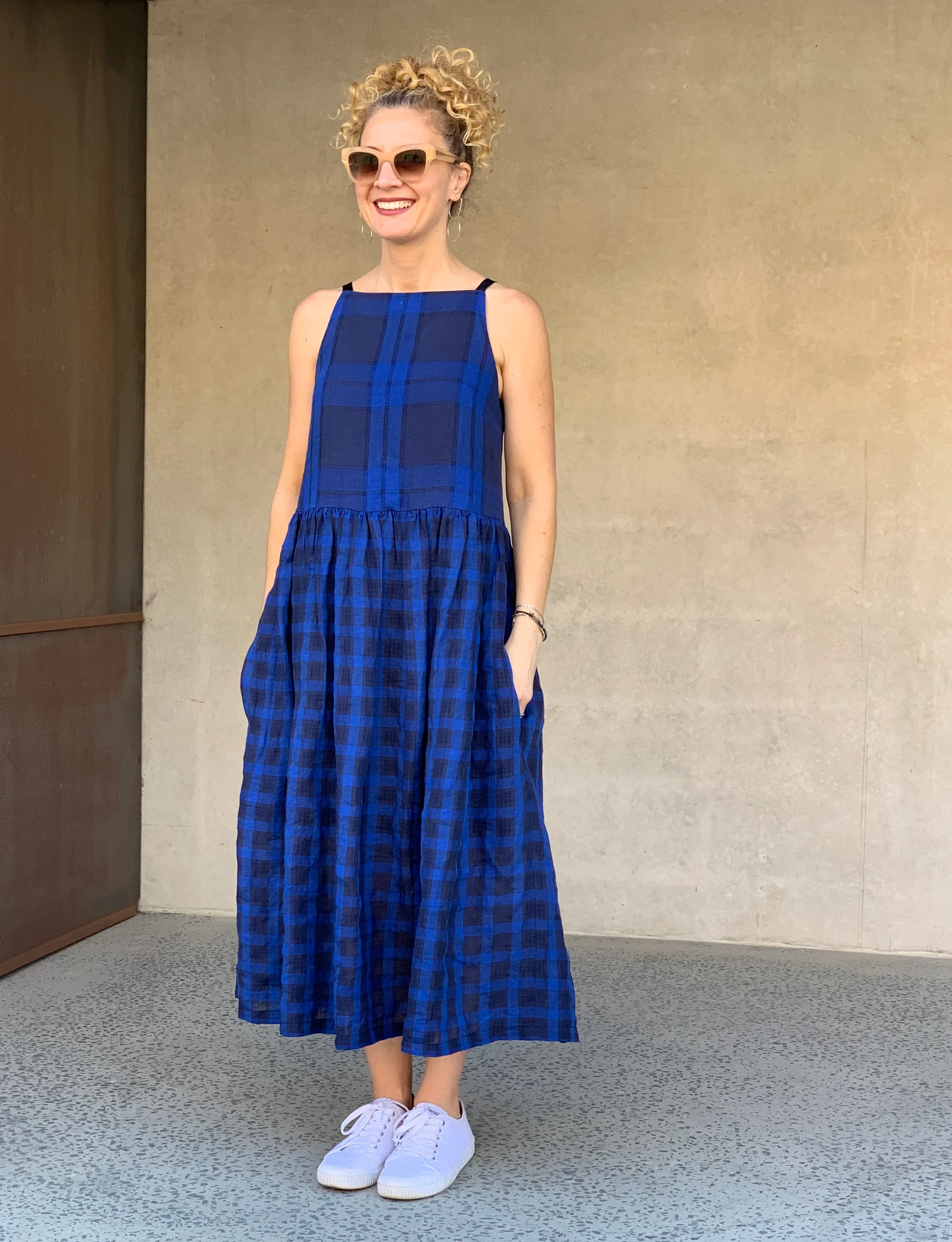 Vivien Blue Small Check - Image 5