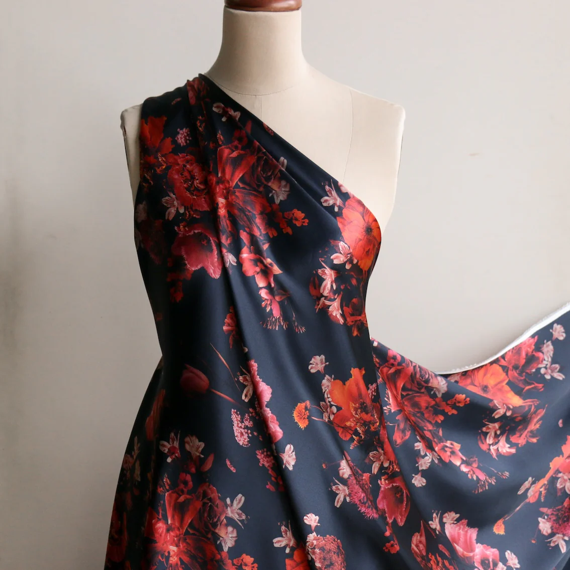 Cordelia Navy Silk Satin - Image 5