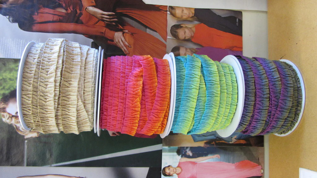 Crepon Gathered Trim - Sand/Cream - Image 3