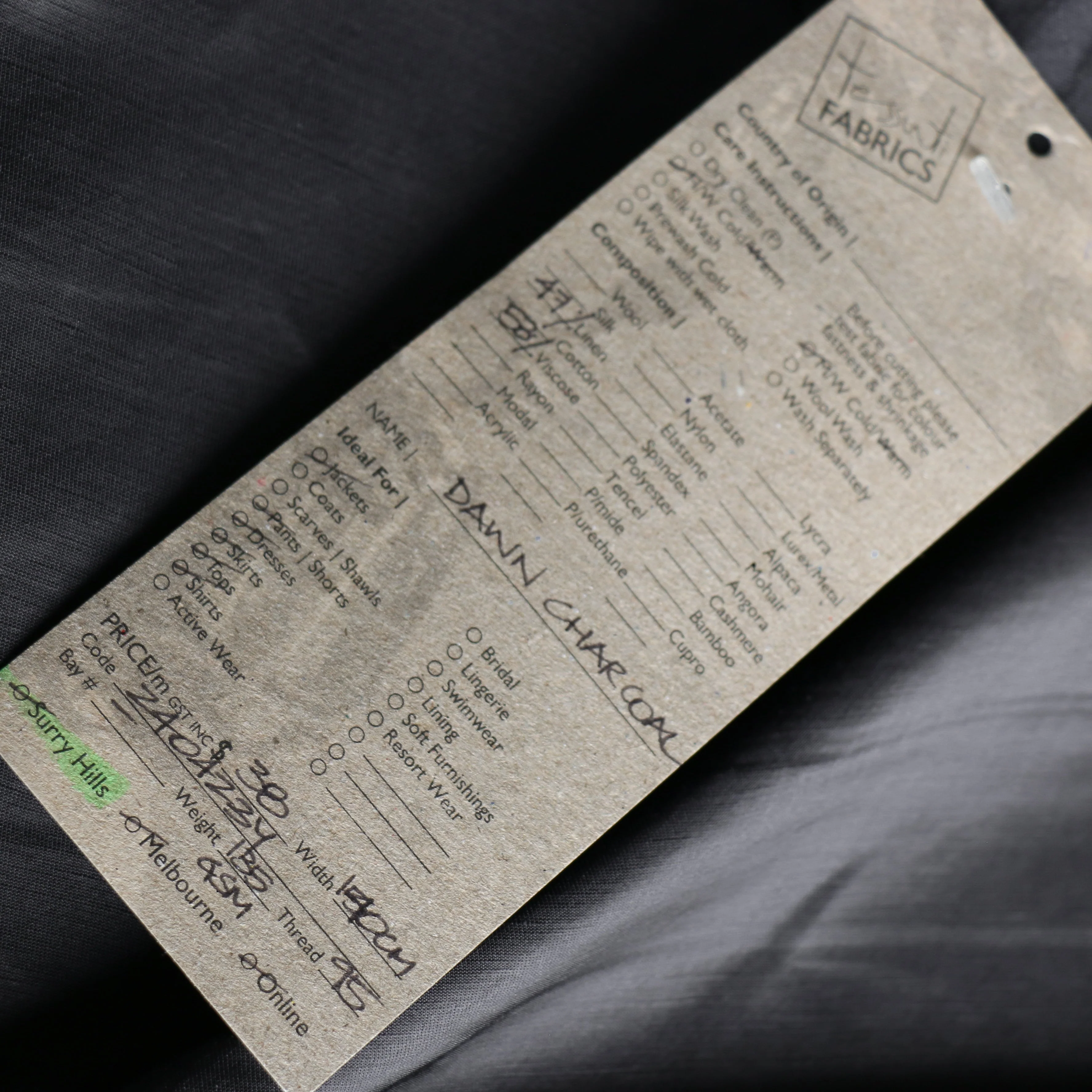 Dawn Charcoal Viscose/Linen - Image 4
