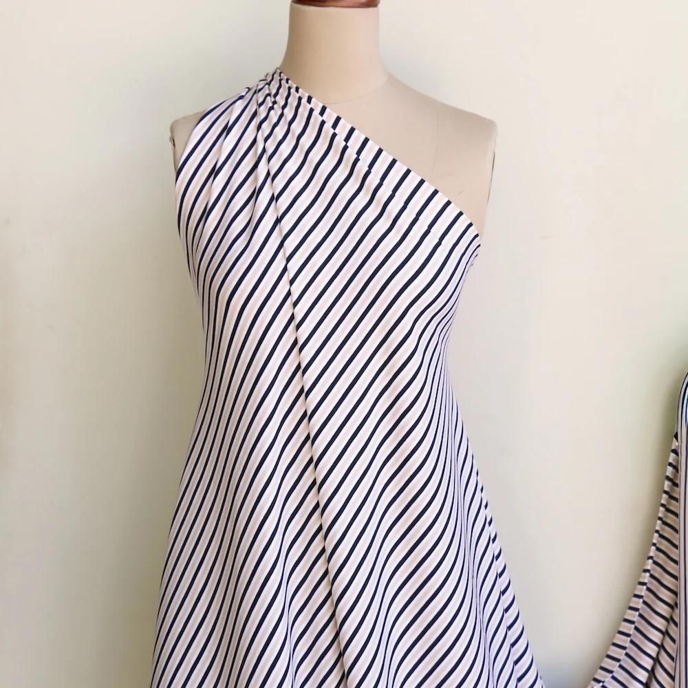 Duo Stripe Beige/Navy Jersey - Image 5