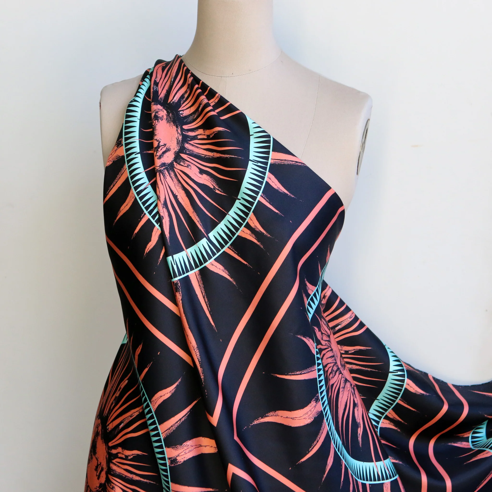 Fausto Sun Black Silk Twill - Panel Print - Image 4