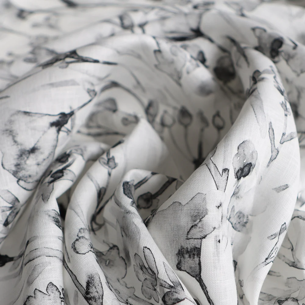 Floral Abstraction Ink Printed Linen - Image 2