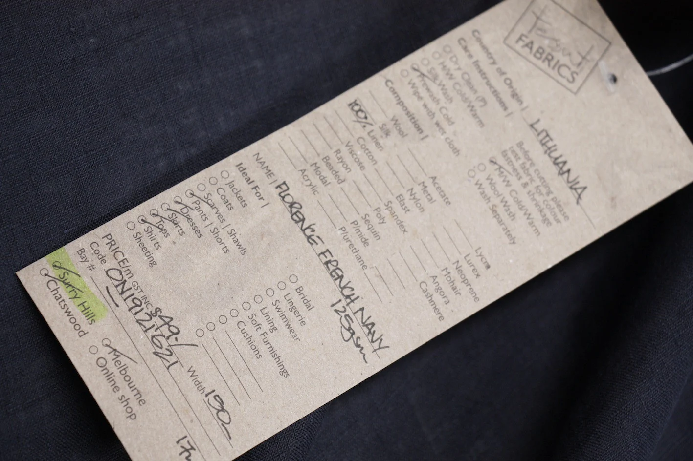 Florence French Navy - Enzyme Washed Linen - Image 2