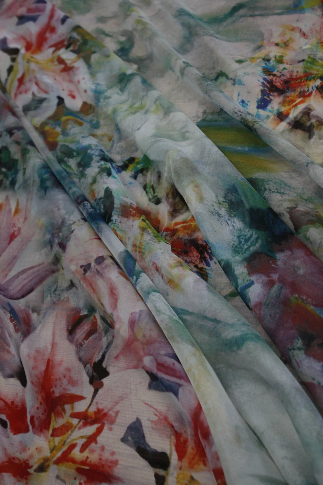 Heavenly Tigerlily Silk Chiffon - Image 4
