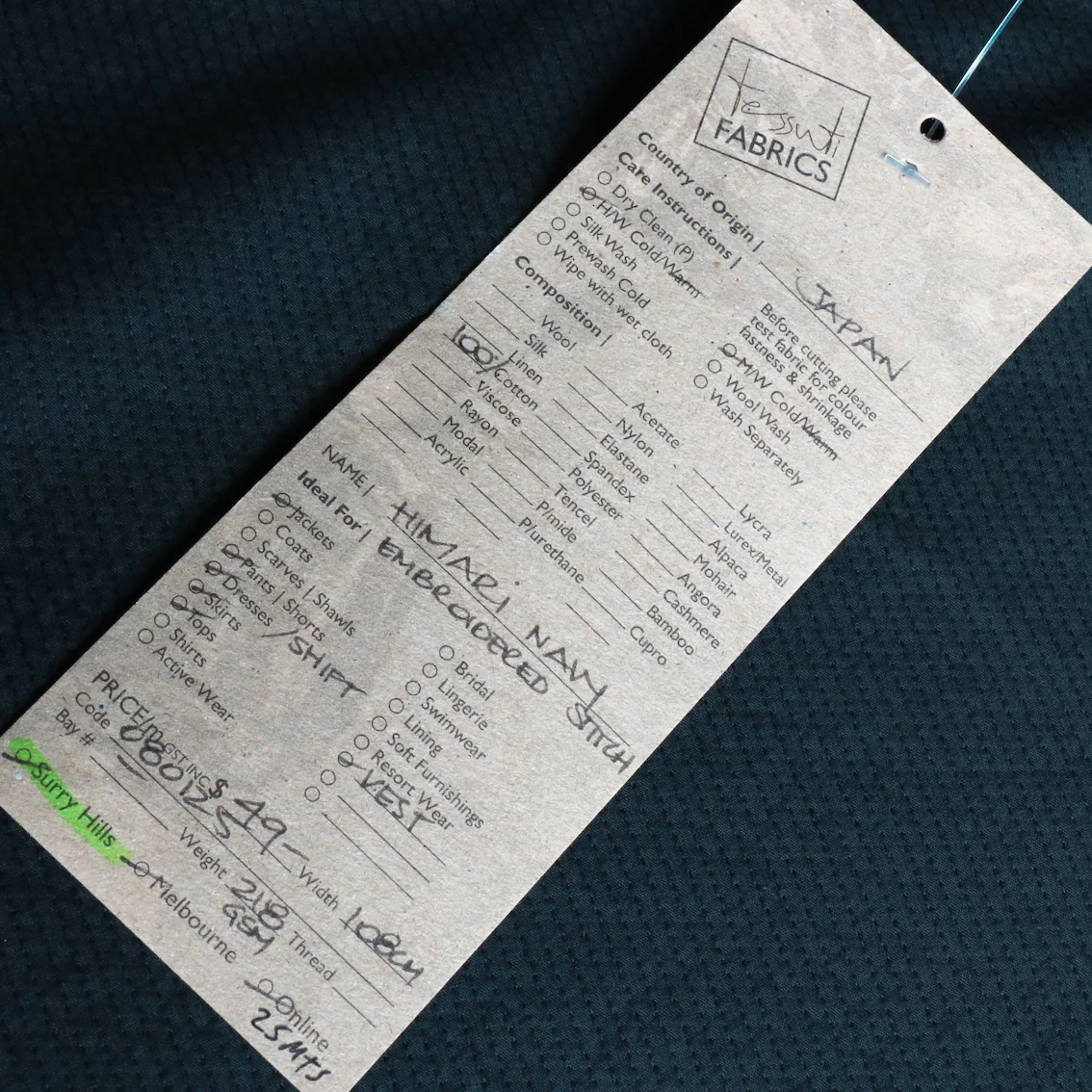 Himari Navy - Embroidered Stitch - Image 3