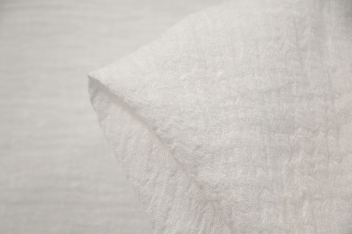 Ivory Crinkle Linen