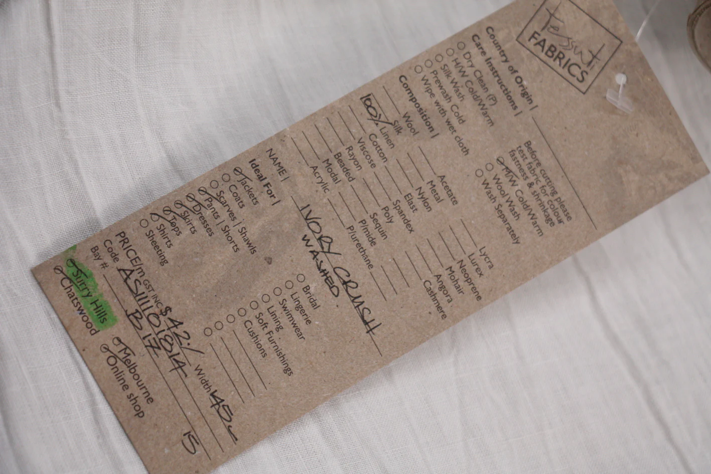 Ivory Crush Washed Linen - Image 2