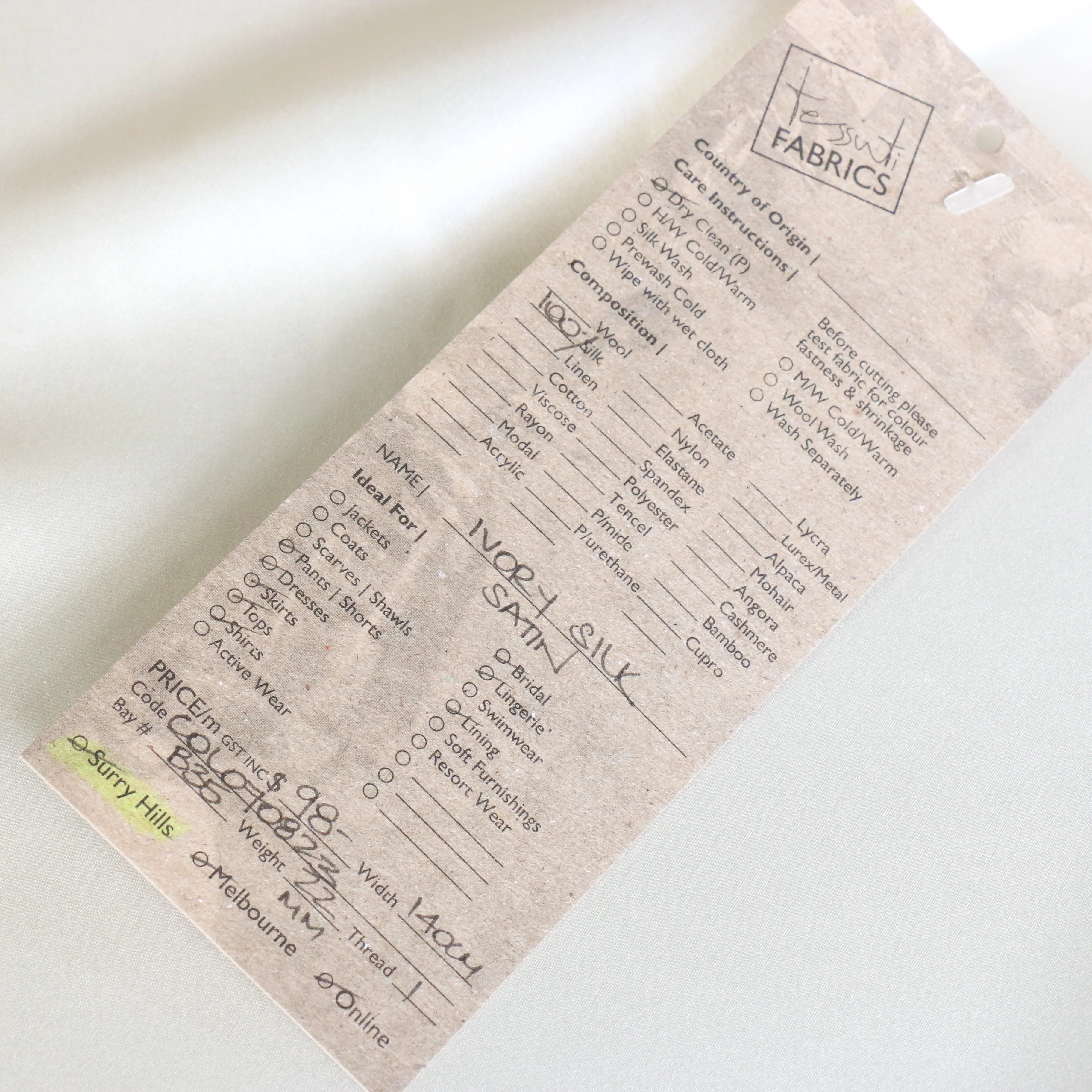 Ivory Silk Satin - 22mm - Image 3