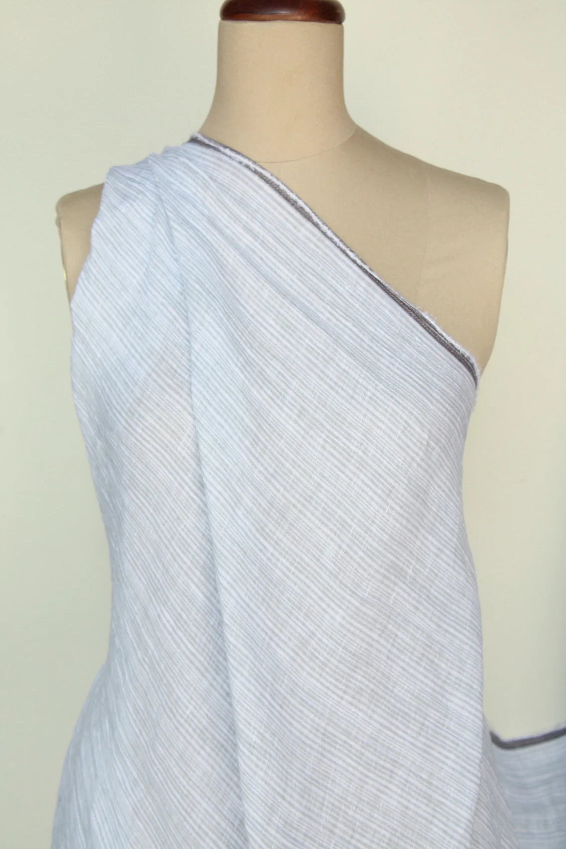 Jade Stripe Washed Linen Gauze - Image 4