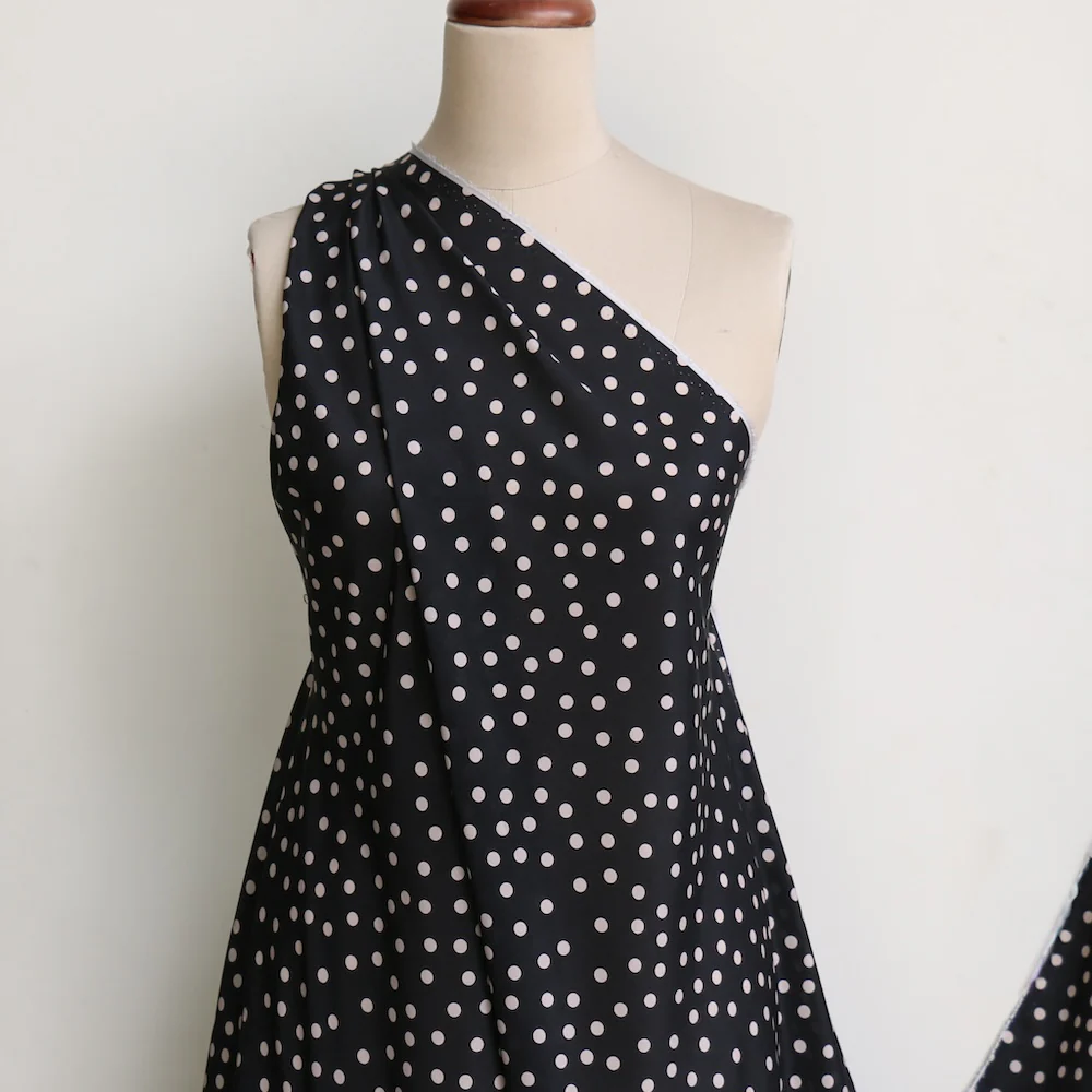 Julia Spot Black/Meringue Silk Crepe De Chine - Image 5
