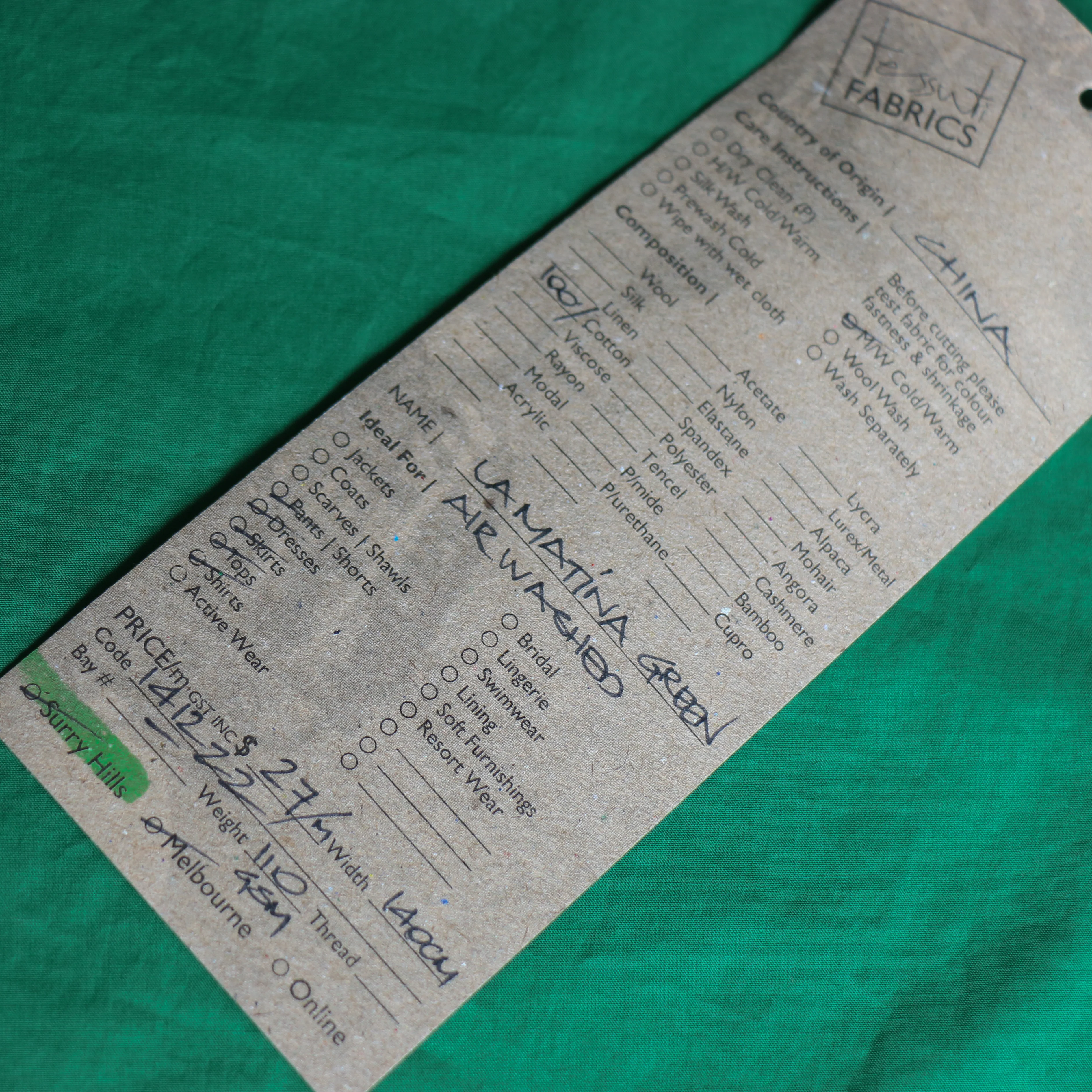 Lamatina Green Cotton Poplin - Image 3