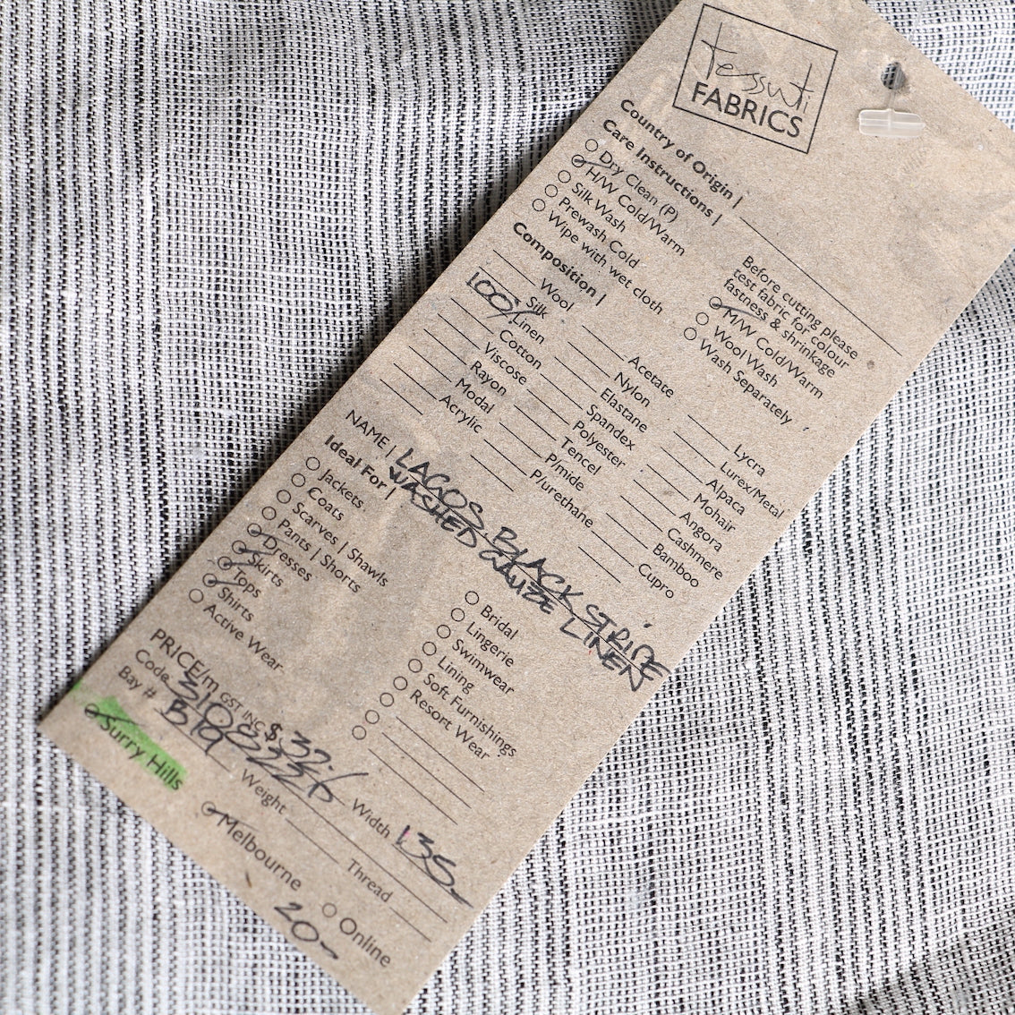 Last Chance of Lagos Black Stripe Linen Gauze - Image 3