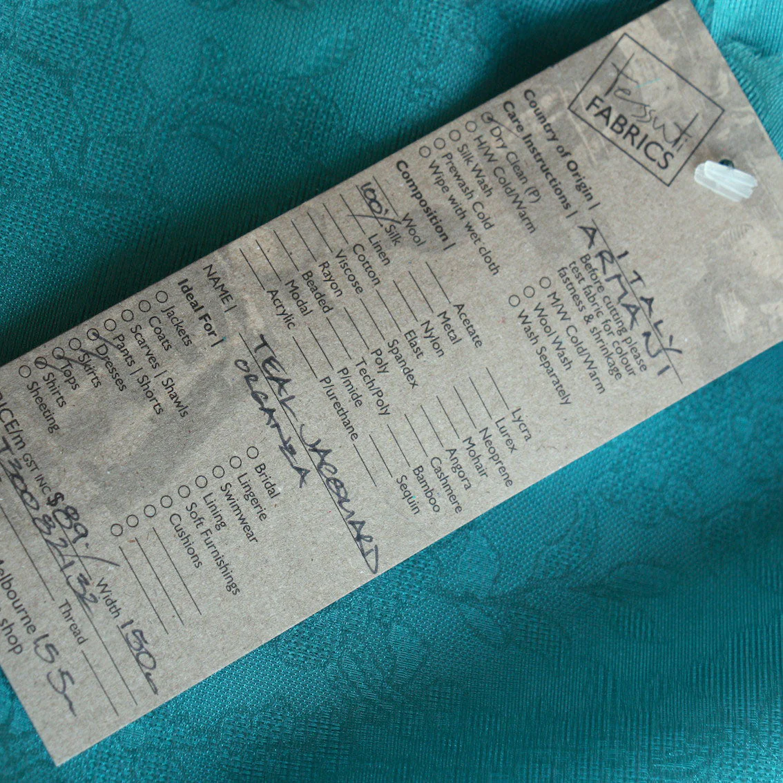 Last Chance of Teal Jacquard Organza - Image 3