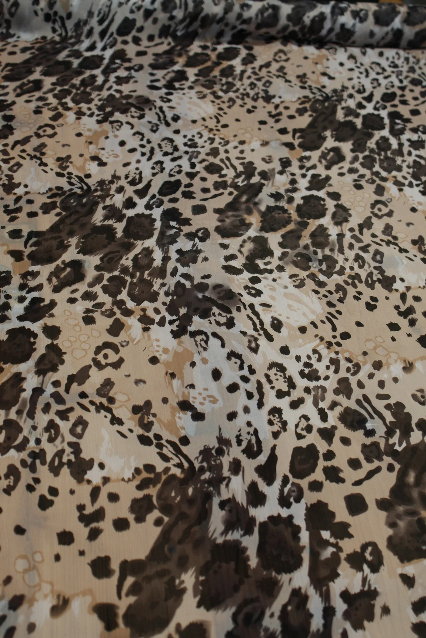 Leopard Peach Silk Chiffon - Image 2