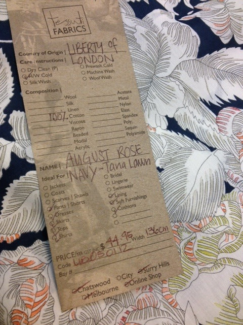 Liberty - August Rose Navy Tana Lawn - Image 4