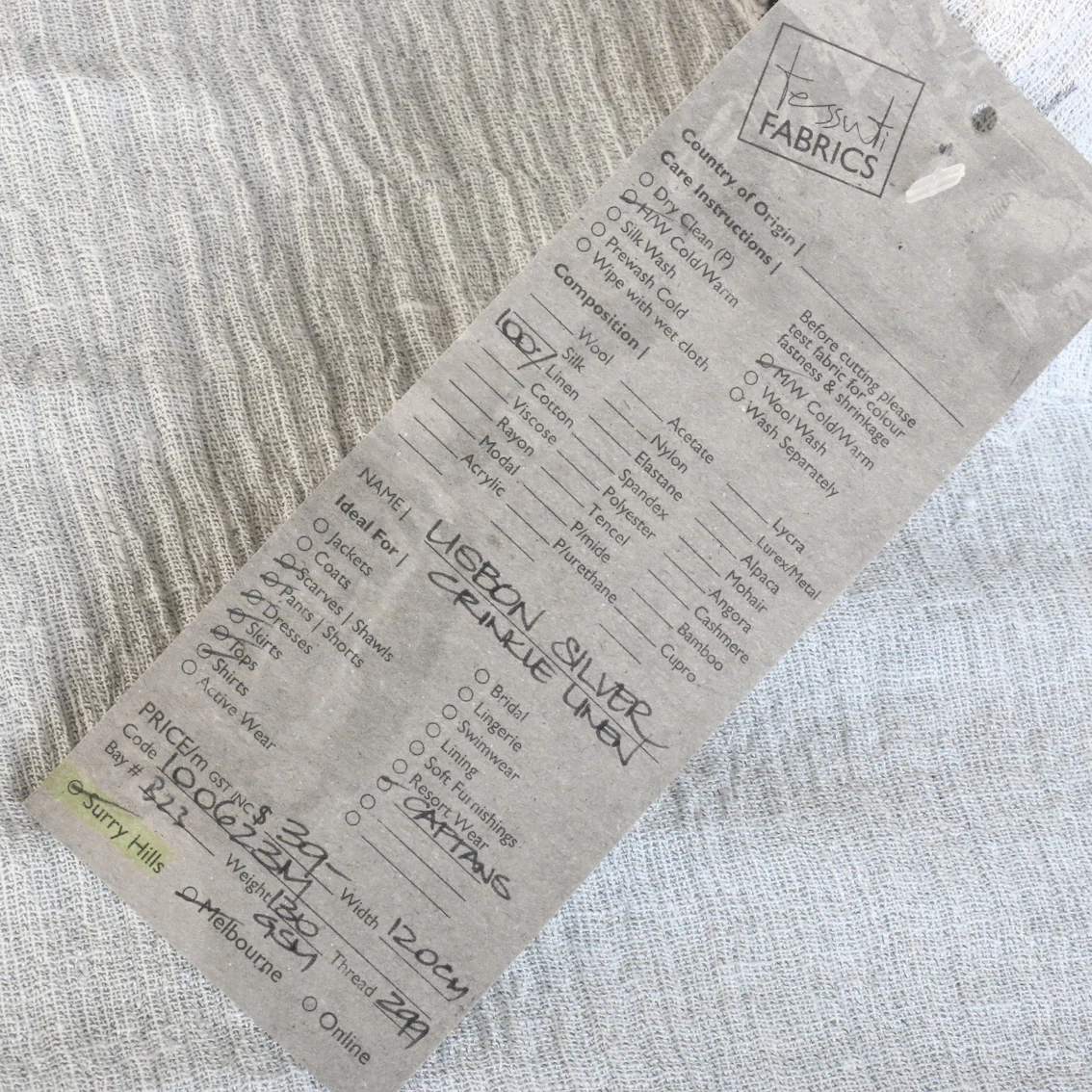 Lisbon Silver Crinkle Linen - Image 3